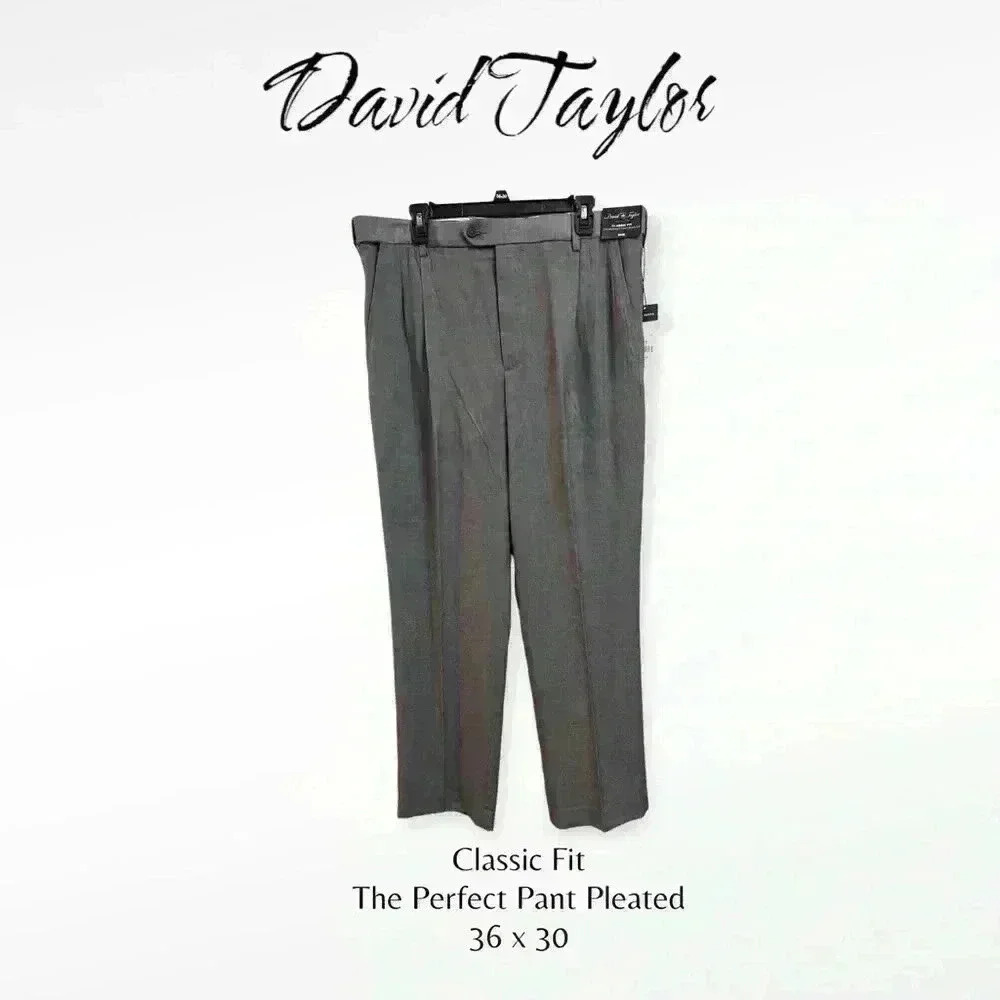 David Taylor Classic Fit “The Perfect Pant Pleated”. Size 36x30.